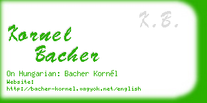 kornel bacher business card